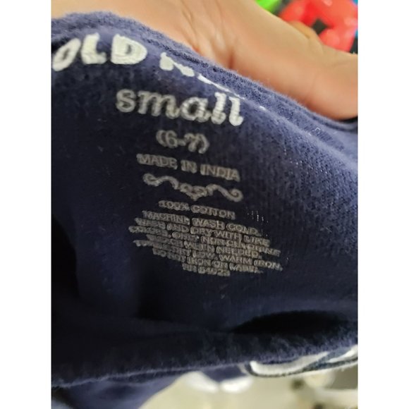 Old Navy navy Blue sailor Small striped bow neck long‎ sleeve shirt - Picture 2 of 8